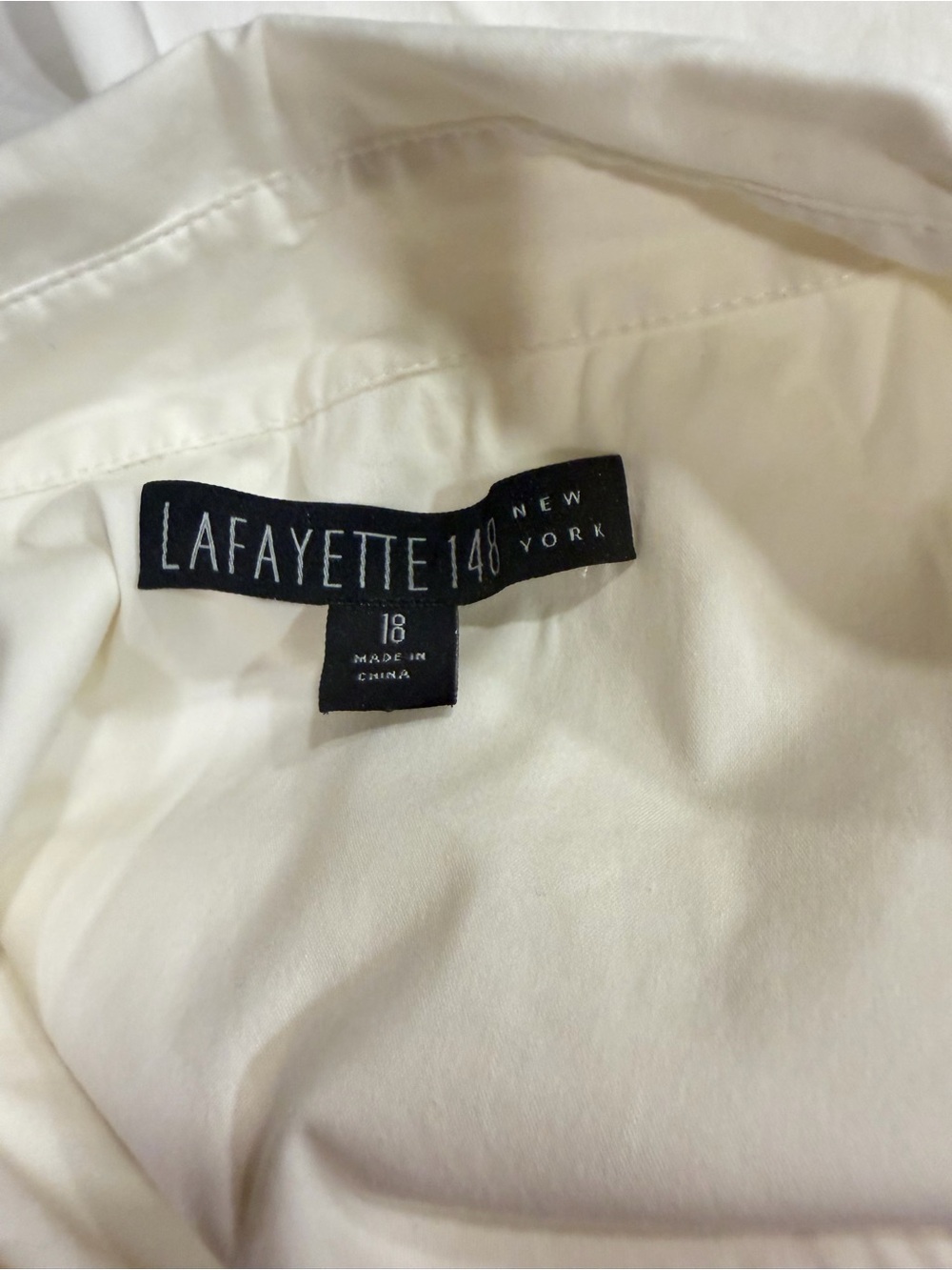 Lafayette 148 New York Women's Off-White Long Sleeve Button-Up Shirt Dress - Picture 5 of 6